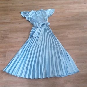 Baby Blue pleated dress